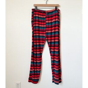 MeUndies Striped Lounge Pajama Jogger Pants Womens XL Red orange Green